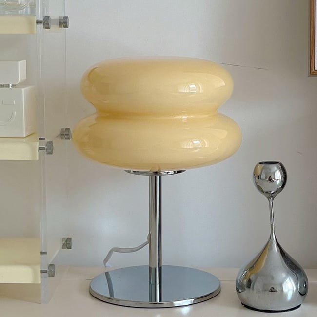 2pcs Lampe De Table Led, Lumière D'Ambiance Rétro En Verre, Lampe De Bureau Mignonne, Lampe De Chevet Usb (crème)