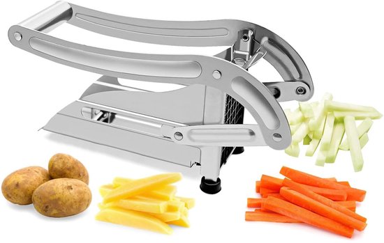 Coupe-frites - Trancheuse À Légumes - Acier Inoxydable - Facile À Nettoyer - Poignée Allongée - Appuyez Pour Couper - Une Seule Pression Pour Obtenir Des Lamelles - Trancheuse À Légumes Pour Pommes De