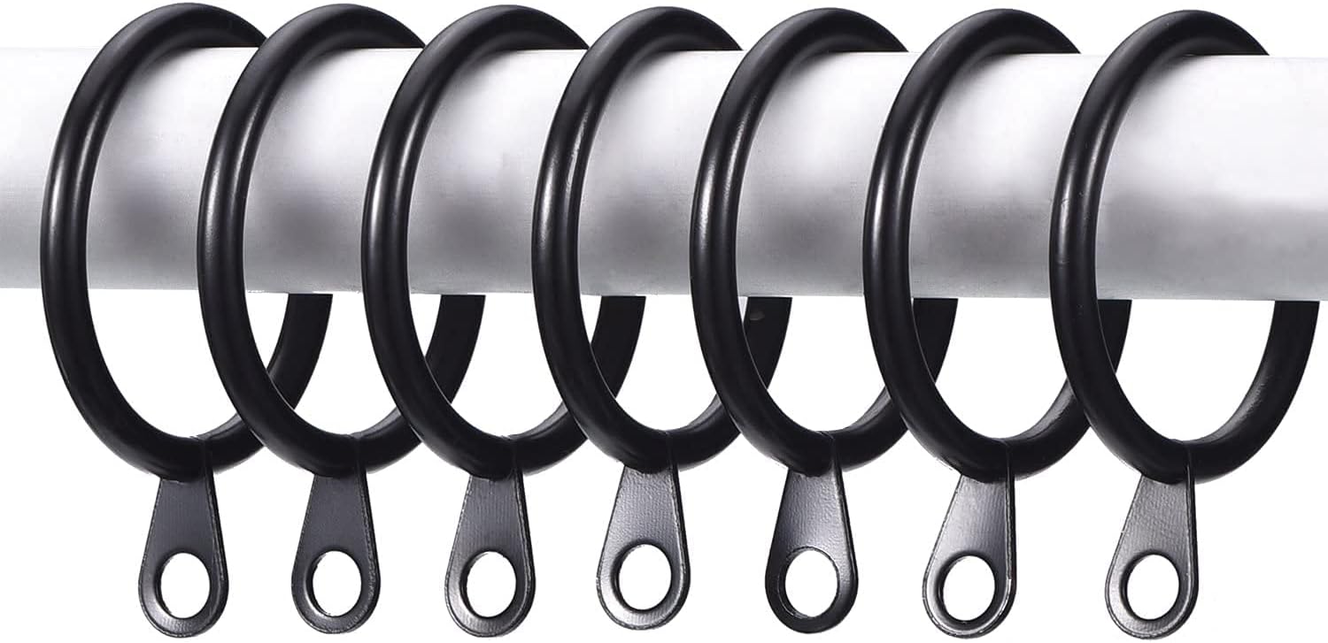 20 Stuks - Romeinse Ringen - Gordijnringen - Douchegordijnringen - Geschikt Voor Badkamer, Woonkamer, Slaapkamer - 4,0 Mm Draad 38 Mm Binnendiameter - Zwart
