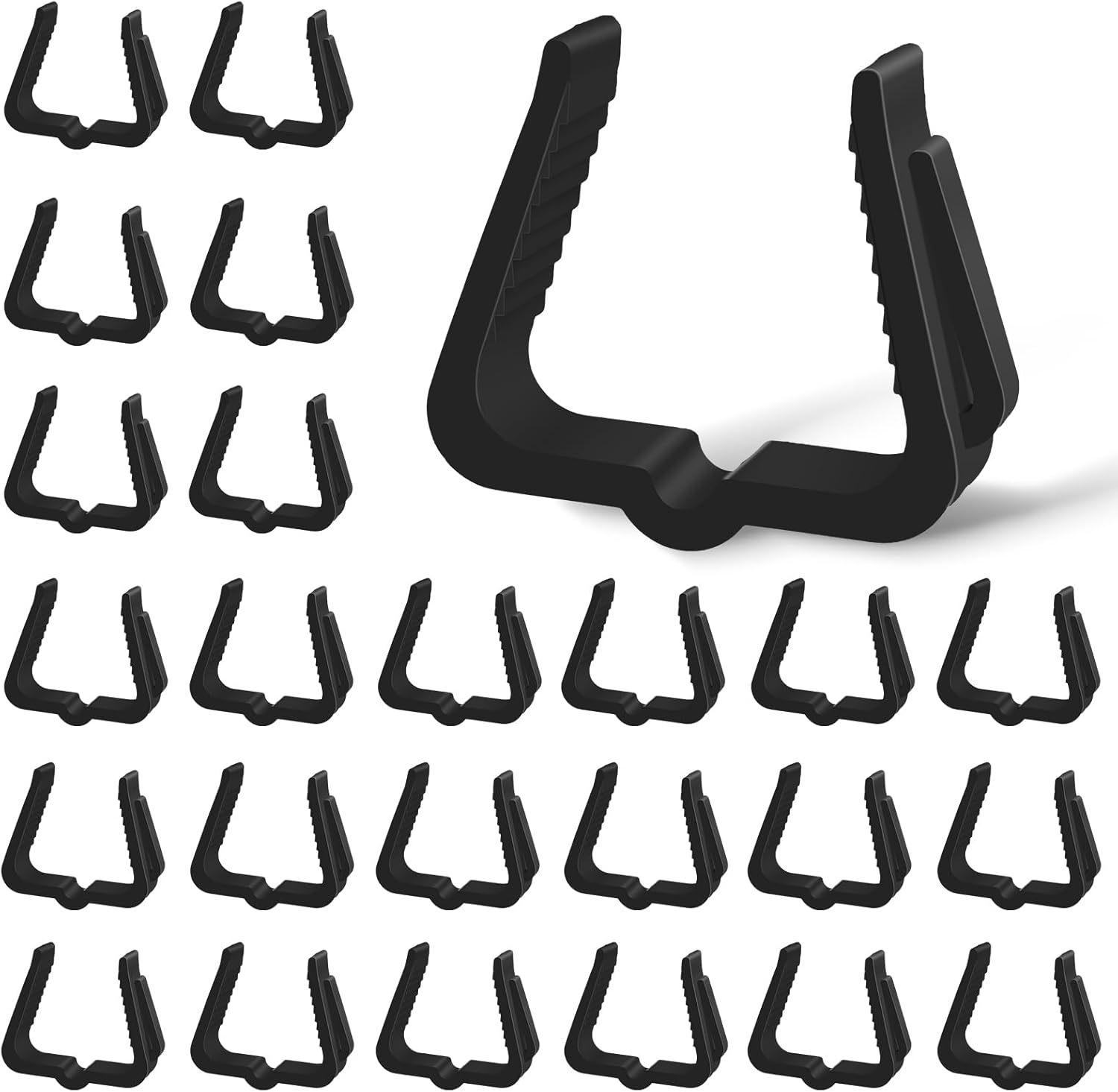 Clips Para Colgar Luces Navideñas De 1 5/8 Pulgadas, Ganchos De Plástico Para Colgar Luces Navideñas Para Exteriores, Interiores, Techo, Canaleta, Valla, Alero (negro, 30 Unidades)