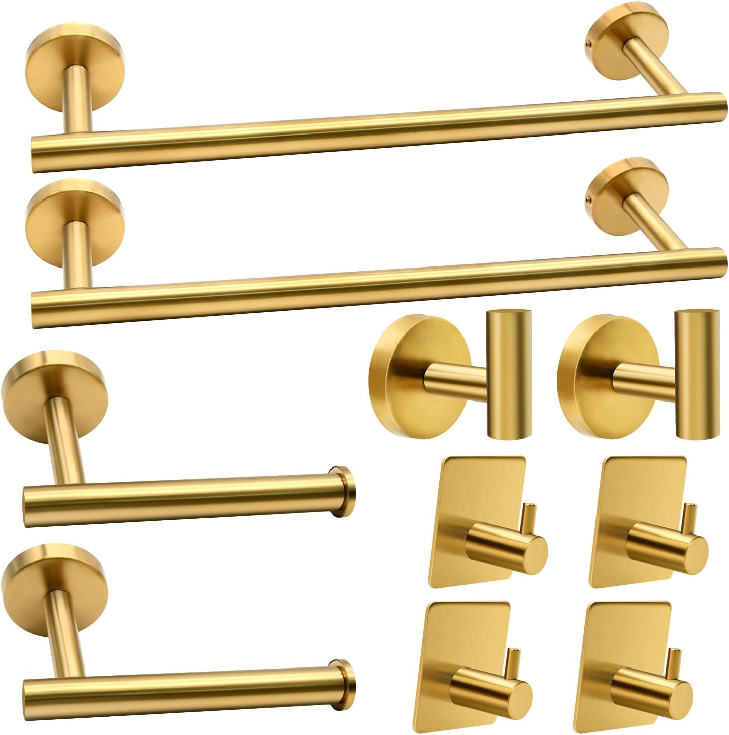 Ensemble D'Accessoires De Salle De Bain, 10 Pièces,doré Brossé, Ensemble D'Accessoires De Salle De Bain En Acier Inoxydable