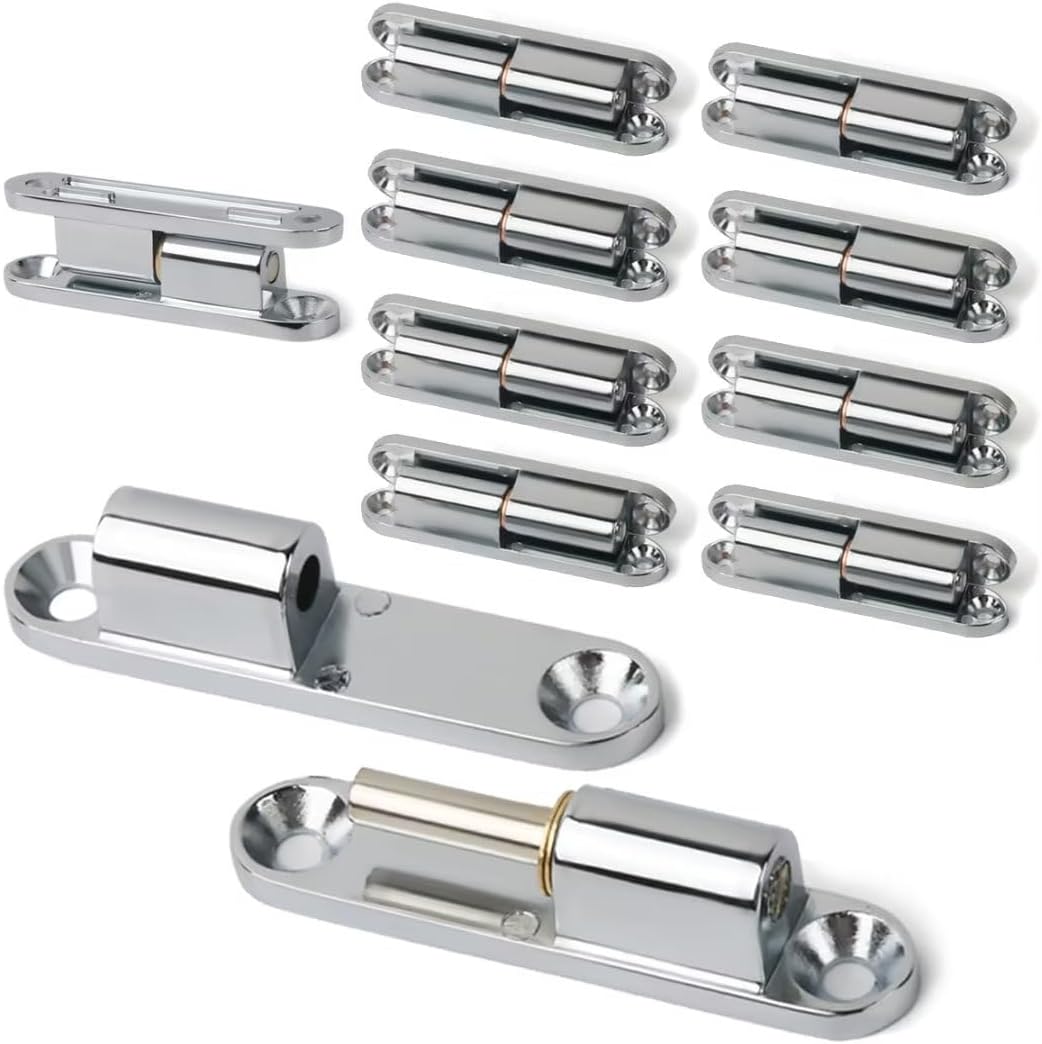 Lot De 10 Charnières De Porte,charnière À Visser,charnière Silencieuse Amovible En Alliage De Zinc Pivotant À 180 Degrés,applicable À Tous Les Types D'Installations De Porte( 60 Mm )