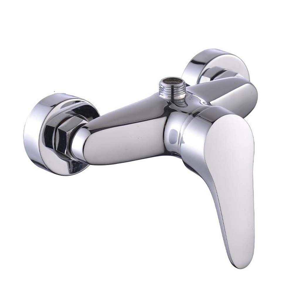 Robinet De Douche Chromé À Poignée Unique, Bec Montant Mural De 1/2 Pouces, Adapté Aux Colonnes De Douche, Robinets Chauds Et Froids, Argent