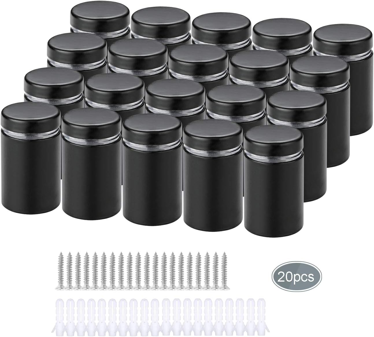 20 Pièces Entretoise De Verre,acier Inoxydable Publicité Vis,verre Signe Publicité Clous Vis Frameless Standoff Fixations Clamp