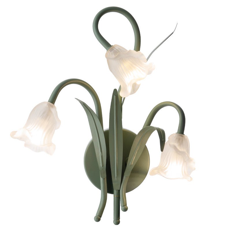 Lemroe Vanité Lumière Fleur Verre Applique 3 Lumières Pour Intérieur