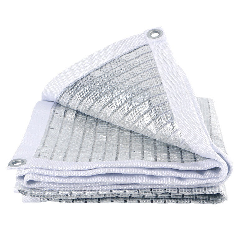 Svkbjroy D'Ombrage, Toile Solaire Réfléchissante, Filet Pour Toit De Voiture, Filet Solaire Compact Pour Pergola De Jardin Avec Bords Blancs, Argent, 3x5m