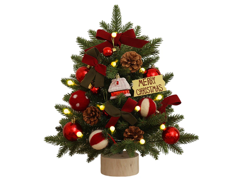 Small Artificial Xmas Trees, Tabletop Mini Christmas Tree, Pre-lit Christmas Tree Desktop Ornaments For Xmas