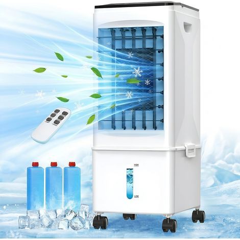 Rafraîchisseur D'Air Portable 6 L – Climatiseur Évaporatif Silencieux Avec Télécommande Et Minuterie, 3 Vitesses