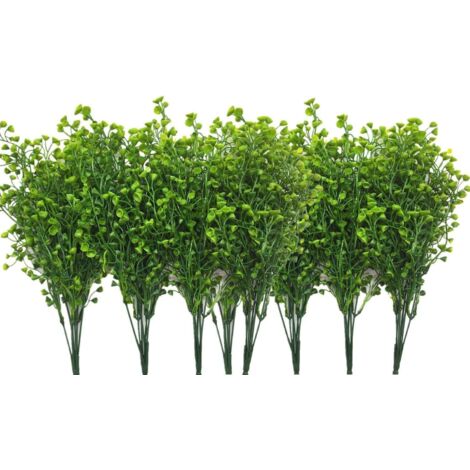 Langray – Buissons Artificiels Verts 38 Cm – Lot De 8 – Feuilles Non Toxiques Et Écologiques – Décoration Intérieure Et Extérieure – Mariage, Bureau, Jardin