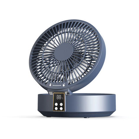 Ventilateur De Table Silencieux Rechargeable 1000mah – 3 Vitesses – Oscillation 120° – Télécommande – Éclairage Led Intégré