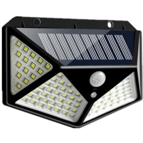 Highsam – Lampe Solaire 100 Led Ip65 Étanche – Éclairage 270° – Détection Pir 120° – Installation Facile Sur Murs Et Terrasses - 100led