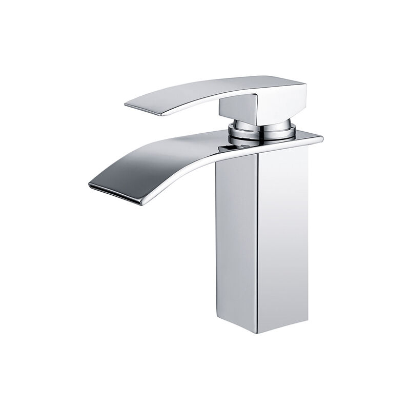 Robinet De Salle De Bain- Cascade - Mitigeur De Lavabo - Acier Inox Chromé - Deux Voies - Design Moderne