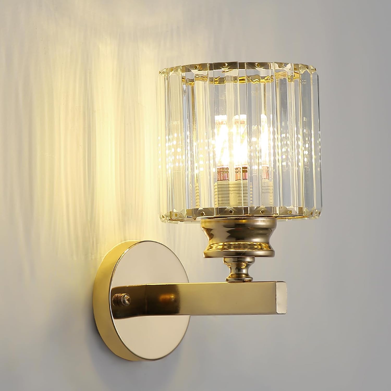 Applique Murale Moderne En Cristal, Applique Murale En Cristal D’or E27, Pour Chambre À Coucher De Chevet Couloir De Couloir De Sall