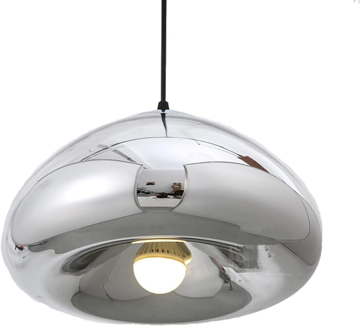 300mm Or Rose Suspension Luminaire En Verre Processus De Placage Hauteur Réglable Lampe Suspendue Moderne Pour Cuisine (argent)