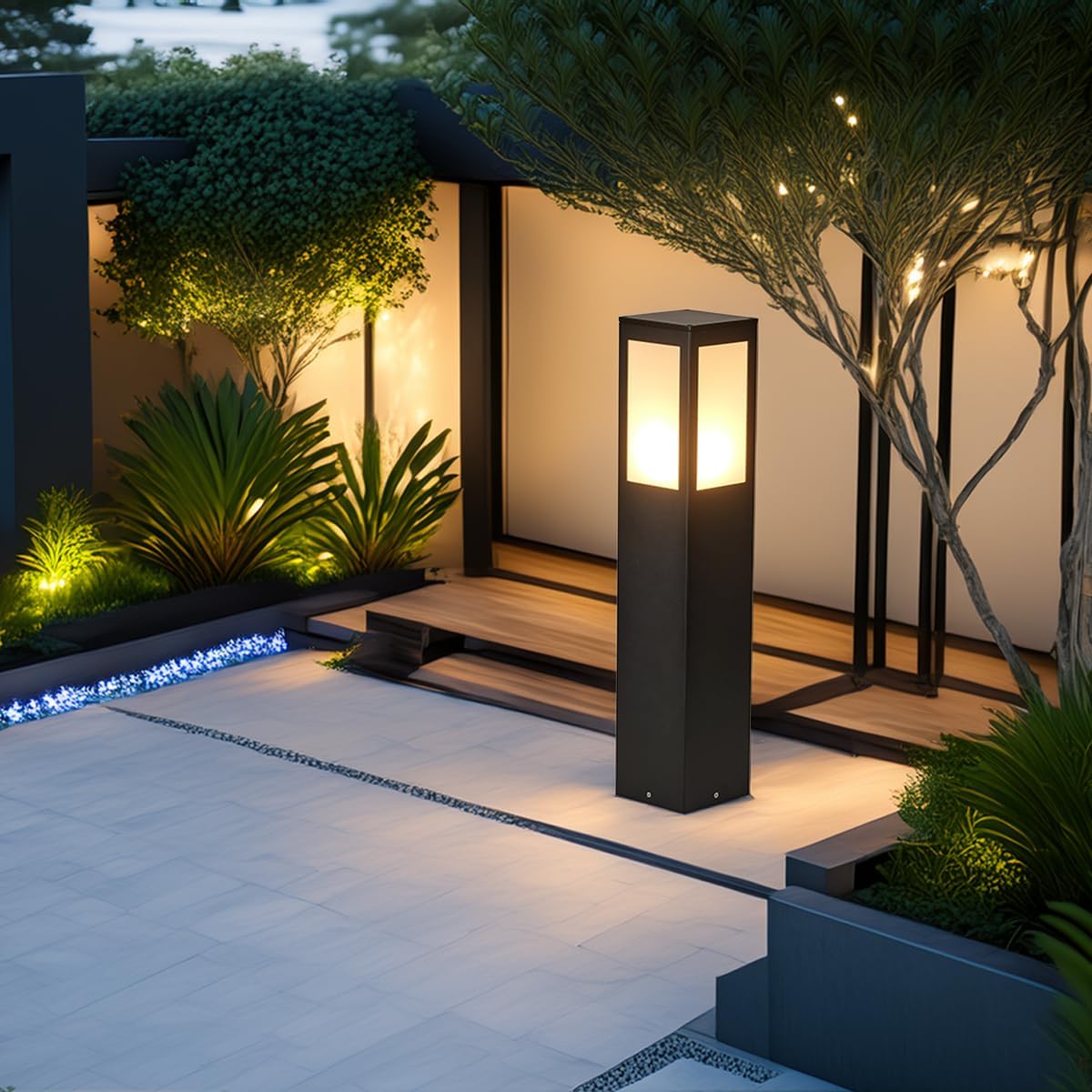 Éclairage Extérieur Pour Allées, Bornes Lumineuses, Bornes Lumineuses Led Pour Trottoirs, Jardins Et Terrasses (24 Pouces)