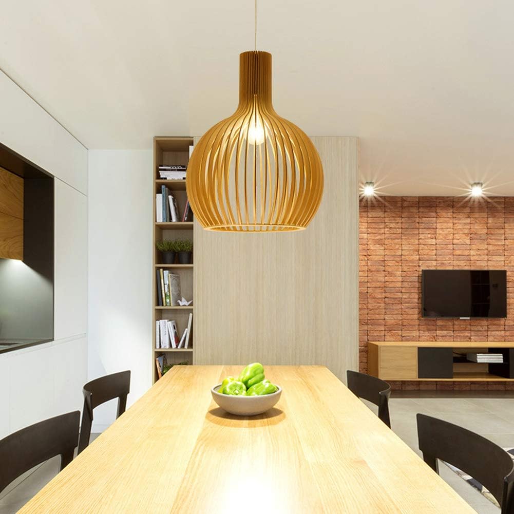 Lantern Pendant Lamp Retro Style Pendant Light Hand-woven Bamboo, Creative E27 Rattan Chandelier For Bedroom Dining Room,35cm45cm