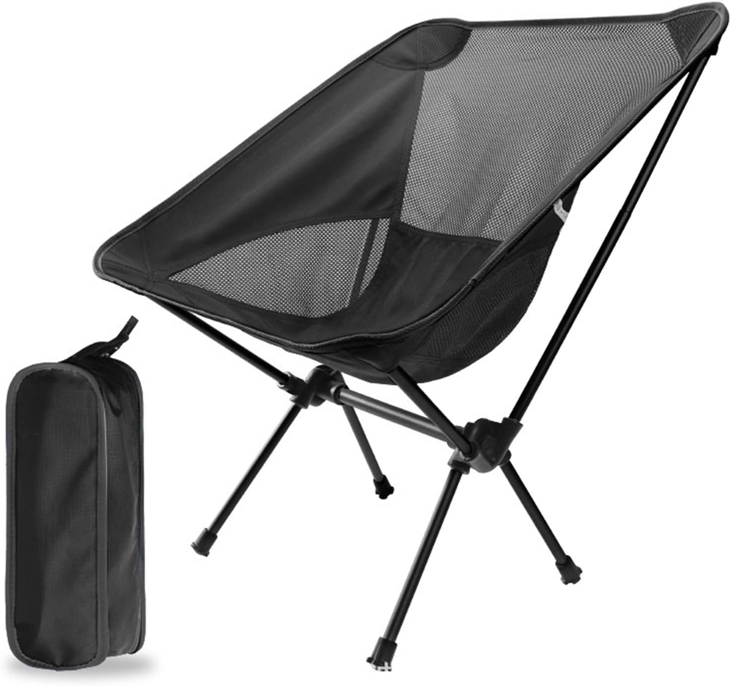 Bärbar Hopfällbar Utomhusstol Resefritid Ryggstöd Ultralätt Pall Fiskestol I Aluminiumlegering Strandstol Rymdstol (svart)