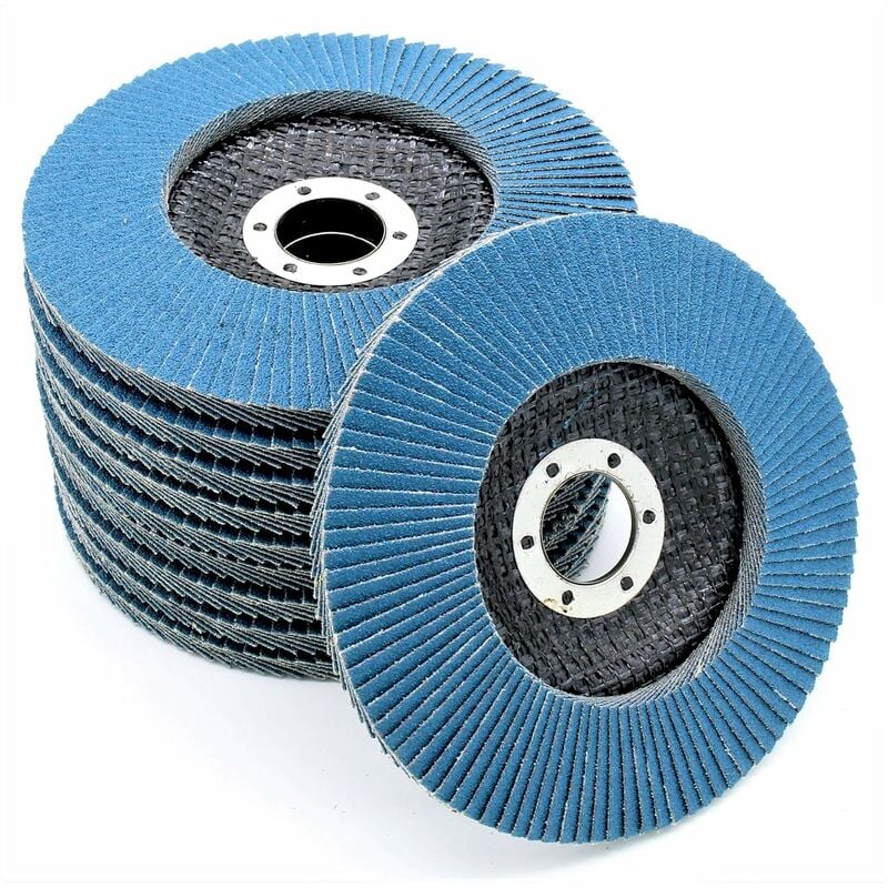 Lot De 10 Disques Abrasifs À Lamelles 125mm Poncage Acier Inox Bois Métal Grain 40/60/80/120 Disques De Ponçage À Compartiments Pour Meuleuse