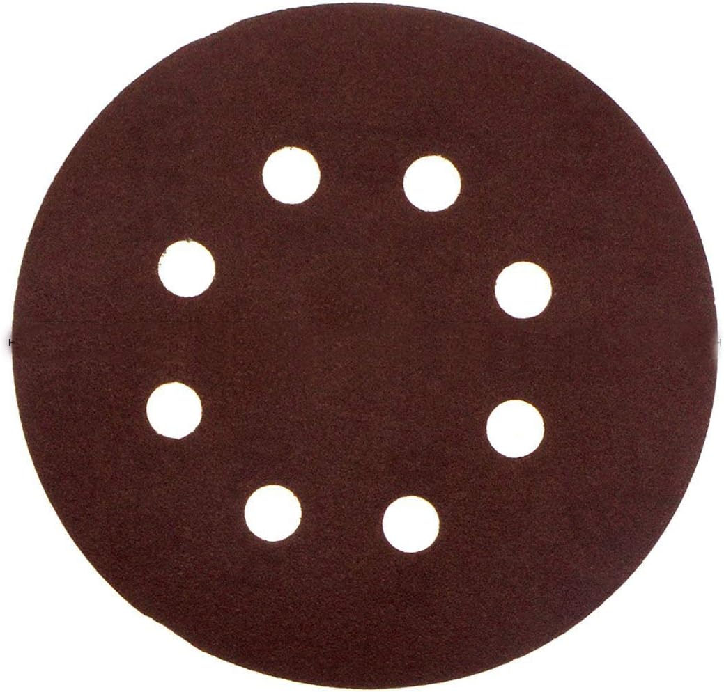 Papier De Verre Grain 1200, 60 Disques De Ponçage De 12,7 Cm (5 Pouces), 8 Trous, Adhésif, Dos En Oxyde D'Aluminium, Fixation Auto-agrippante.