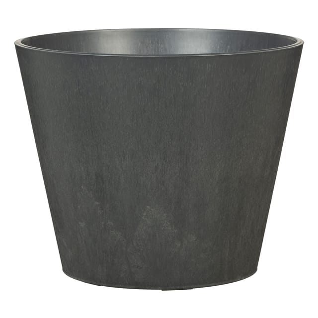 Scheurich - Purista+ 40, Pflanzgefäß/Pflanzkübel, rund, aus Kunststoff Farbe: Carbon, 36,6 cm Durchmesser, 32,3 cm hoch, 21 l Vol.