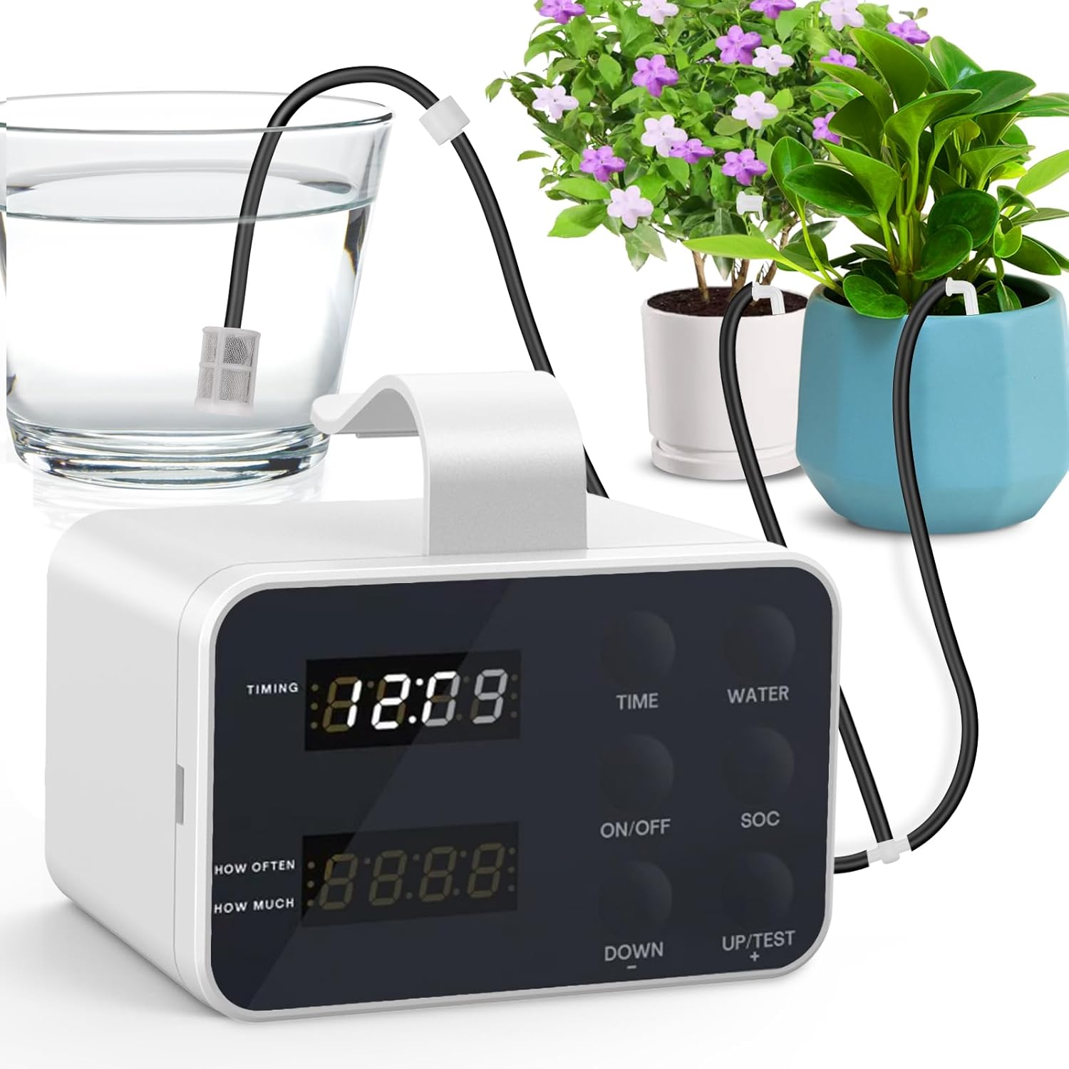 Arrosage Automatique Intérieur, Système D'Irrigation Rechargeable Pour 15 Plantes, Minuterie D'Eau Programmable, Kit D'Irrigation Goutte À Goutte