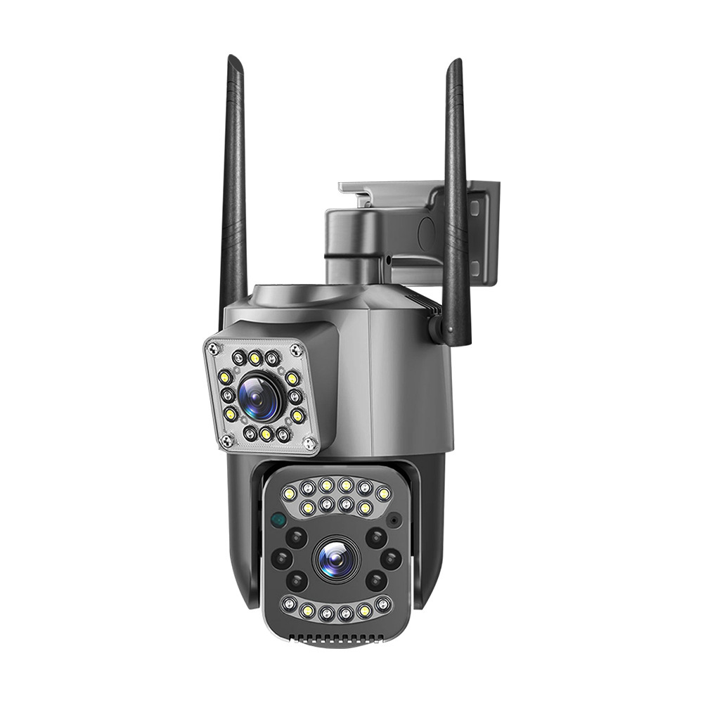 Caméra De Surveillance Extérieure Avec N'Aime Et Vision Nocturne Double Objectif Prise Réseau Écran Suivi Automatique