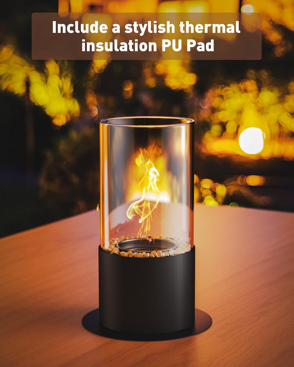 Cheminée De Table Bio Éthano Avec Pad Pu Pierres Décoratives Durée De Combustion Plus Longue Cheminée Bio Éthanol Portable Petite Pour Intérieur Et Ex