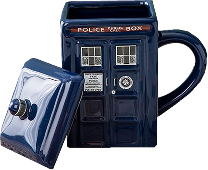 Ceramics Vintage Police Box Design Coffee Mug, Milk Cup,tea Water Cup (b)