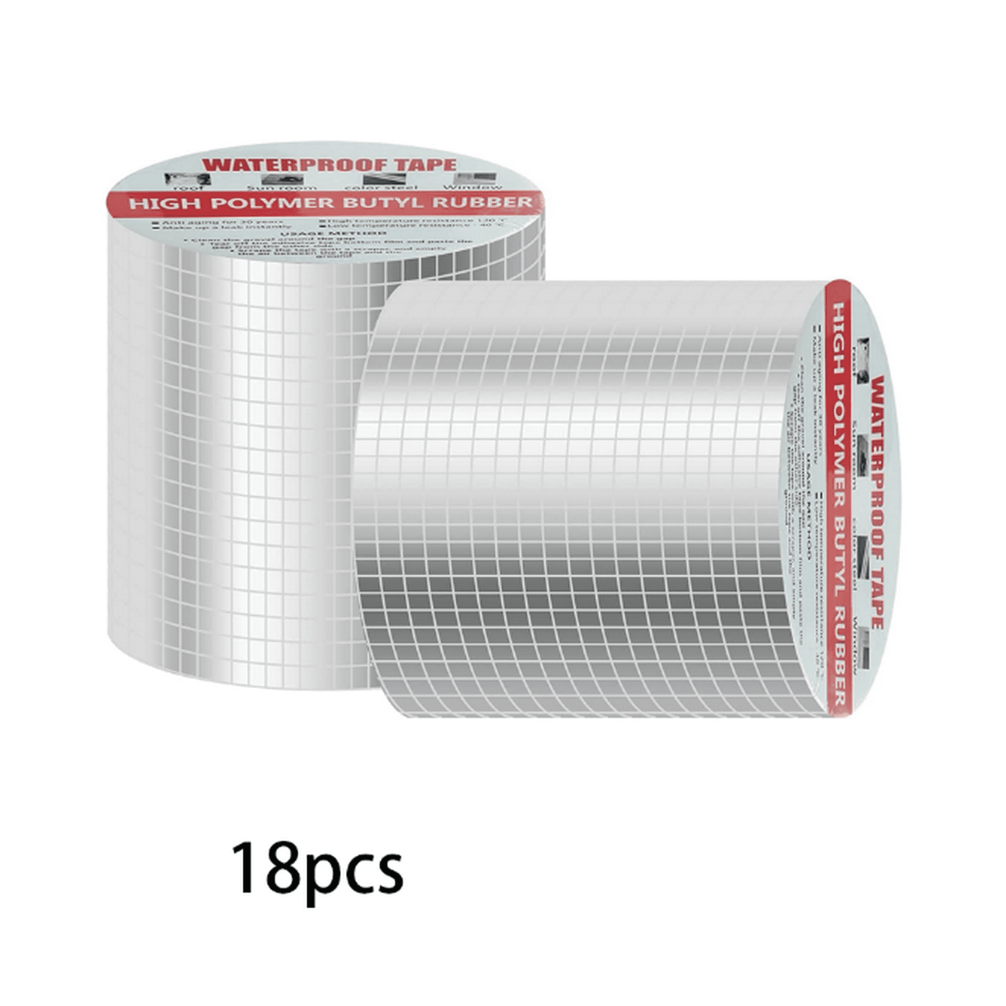 18 Rouleaux De Ruban Butyle Étanche 100 Mm X 5 M - Ruban Adhésif Étanche, Ruban De Réparation Butyle, Réparation De Fuites Pour Toitures, Bitume, Patchs Étanches, Auto-adhésif