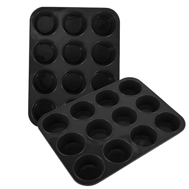 Lot De 2 Moules À Muffins En Silicone Pour 12 Muffins, Revêtement Antiadhésif
