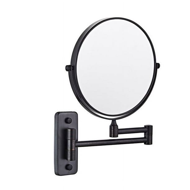 Wall Mounted Makeup Mirror With 7x Magnification, 8 Ih Double Sided Vanity Magnifying Mirror For Bathroom, Oil-rubbed Bronze