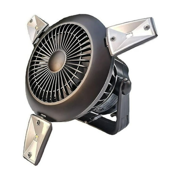 Portable Solar Tent Fans With Led Lights - Perfect For Camping, Tents, And Cars