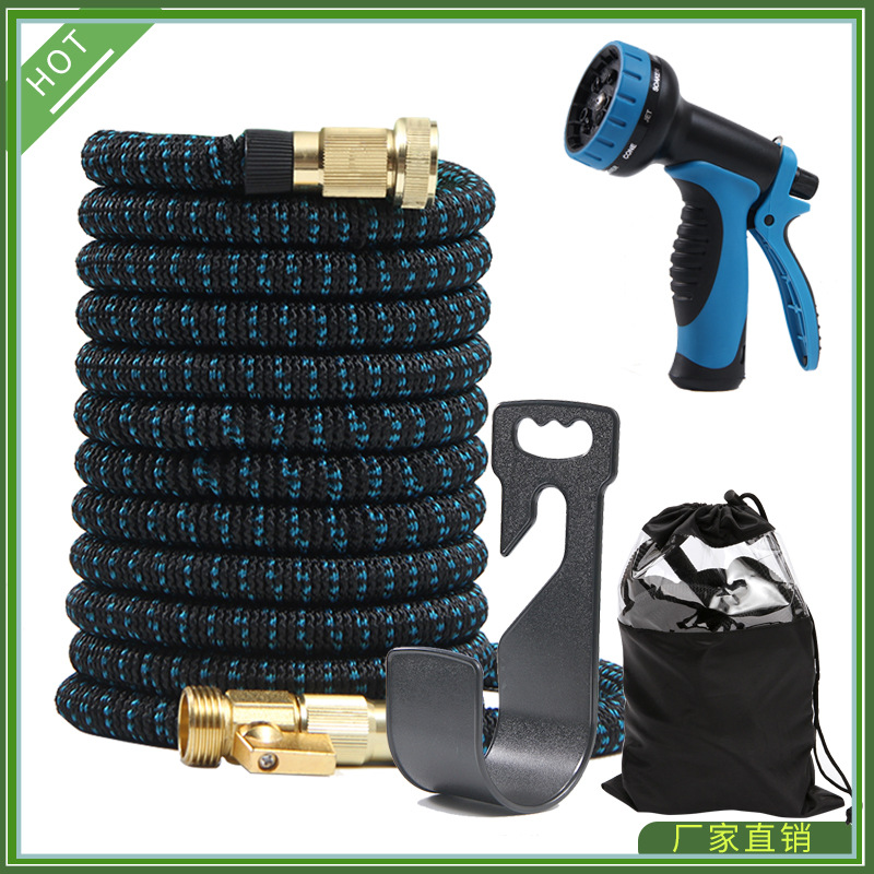 100ft Expandable Water Hose Water Hose With 10 Function Spray Nozzle Lightweight Flexible Hose With 3/4 Inch Solid Fittings And 4-layer Latex Core 100ft Heavy Duty No-kink Stretch Hoses
