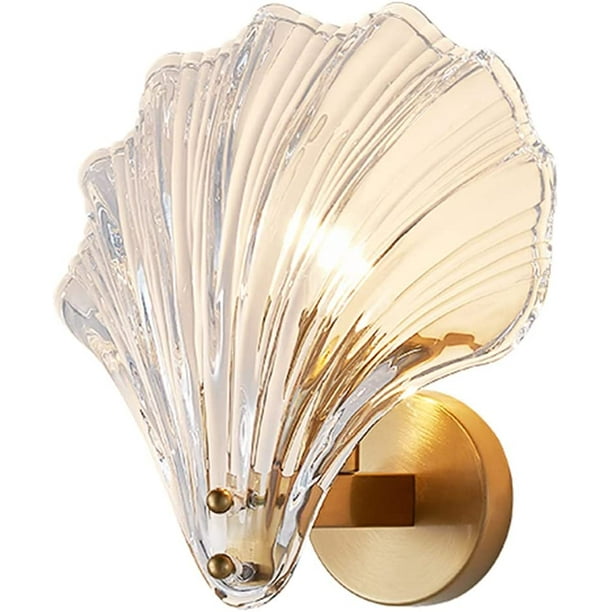 Crystal And Brass Base Shell Wall Sconces Lamp, Crystal Shell Wall Sconces Crystal Wall Sconce (clear)