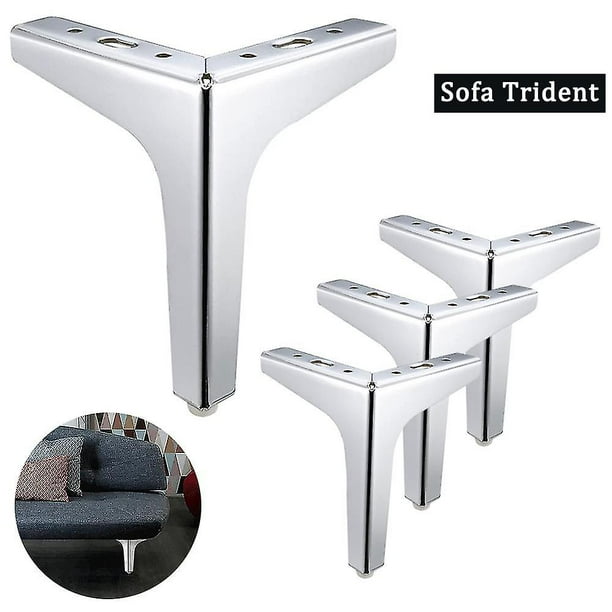 Lot De 4 Pieds De Meubles En Métal De Type Trident Pour Canapé, Meuble Ou Armoire.