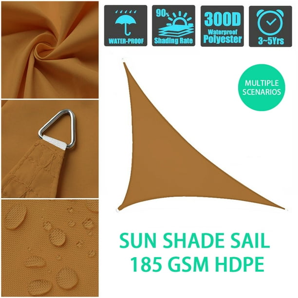 Voile D'Ombrage Triangulaire, Protection Uv, Anti-uv, Anti-oxydation, Résistant À L'Usure, Idéal Pour Jardin, Abri Voiture, Patio, Pelouse, Terrasse, Piscine