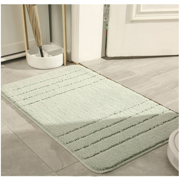 4060cm Bath Rugs Set Made Of 100% Polyester Extra Soft And Non Slip Bathroom Mats Specialized In Machine Washable And Water Absorbent Shower Mat, Light Green