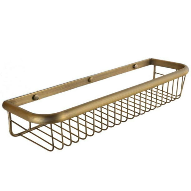 Bathroom Shower Shelf Basket 30cm Brass Shower Organizer Antique Brass Wall Mounted