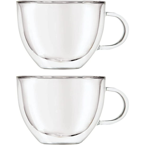 Lot De 2 Tasses À Cappuccino Oggi En Verre Borosilicate À Double Paroi Isolante De 473 Ml (16 Oz)