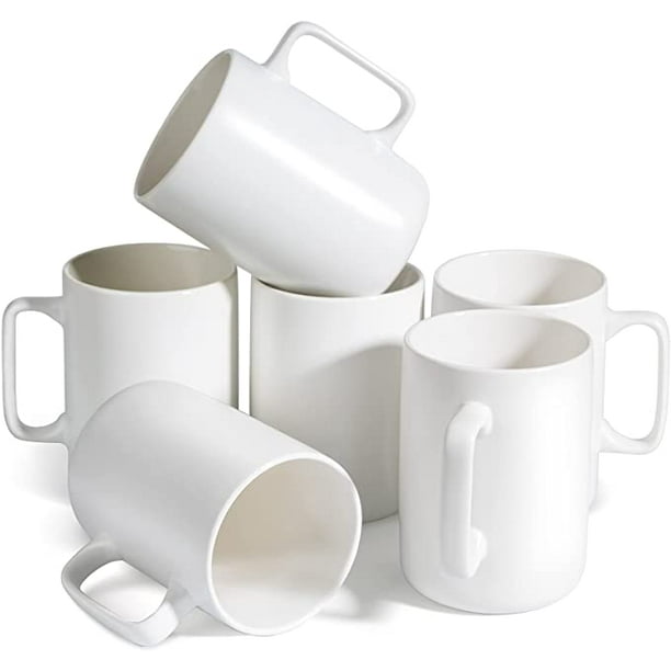 Ensemble De 6 Tasses À Café En Céramique Comsaf, Grande Tasse De 44 Cl (15 Oz) Pour Le Bureau Et La Maison, Tasse En Porcelaine Avec Anse Pour Chocolat Chaud, Cappuccino Ou Céréales, Tasse Originale C