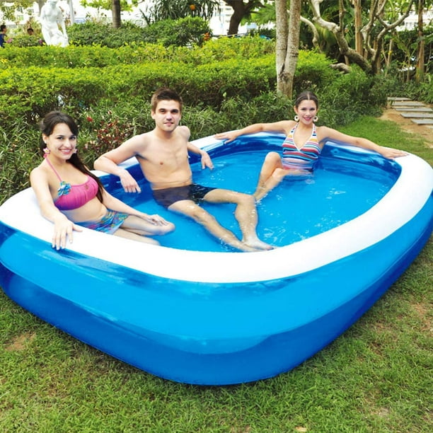 Piscine Familiale Gonflable (262 X 175 X 51 Cm Pour 1 À 4 Enfants) - Piscine Pour Enfants Et Adultes - Installation Facile - Idéale Pour Les Fêtes Aquatiques Estivales Dans Le Jardin.