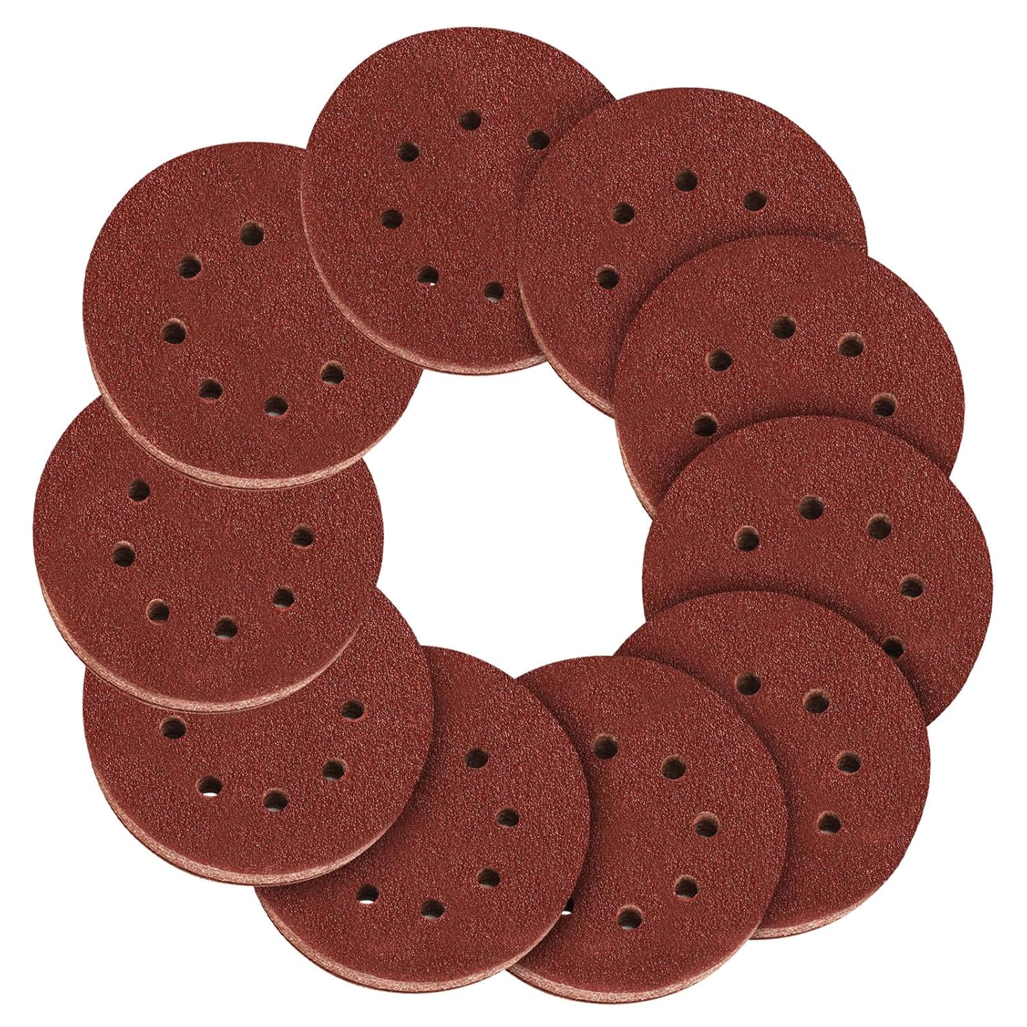 100 Disques De Ponçage De 12,7 Cm (5 Pouces), Grain 180, À Fixation Auto-agrippante (8 Trous), Pour Ponceuse Orbitale Aléatoire