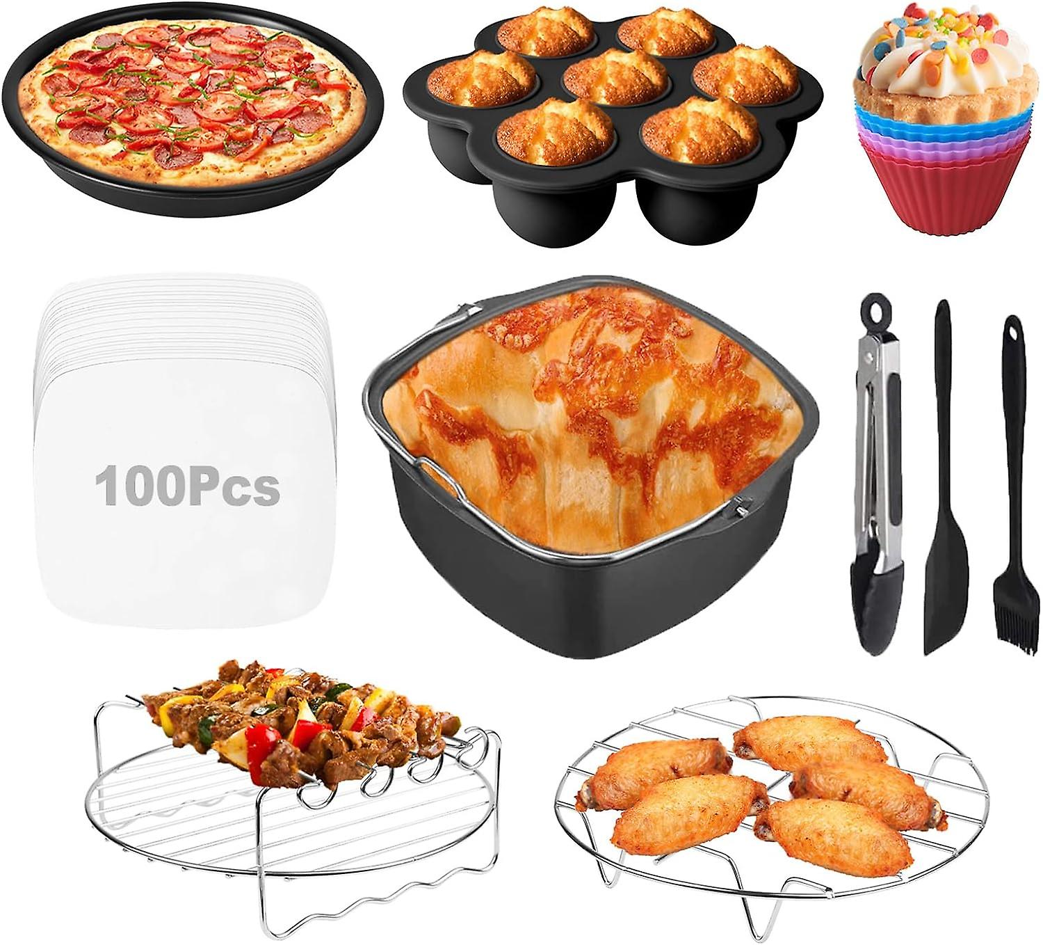 Accessoires Pour Friteuse À Air Carrée, Ensemble De 10 Compatibles Avec Les Modèles Cosori 5,8 Qt Et 6,8 Qt, Instant Vortex Plus 6 Qt Et Autres Friteuses À Air De 5,8 À 8 Qt.