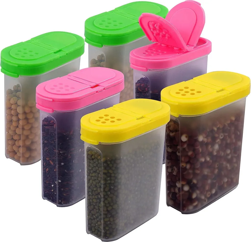 6 Stück Schüttdosen, 250ml Streudosen, Gewürzboxen Aufstellungsboxen Mit Praktischen Streuer, Gewürzbehälter Schüttdosen, Schüttdose Für Küche