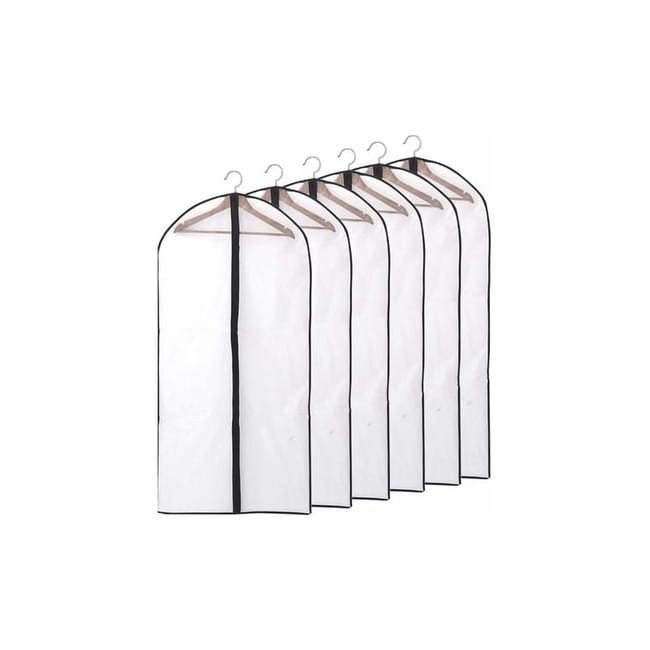 Ensemble De 6 Sacs De Rangement Suspendus Translucides Pour Vêtements, Imperméables, Anti-poussière Et Anti-humidité, 60-140 Cm (sku Produit : 96260925 Sku Offre : Lehua25.5.29-18)