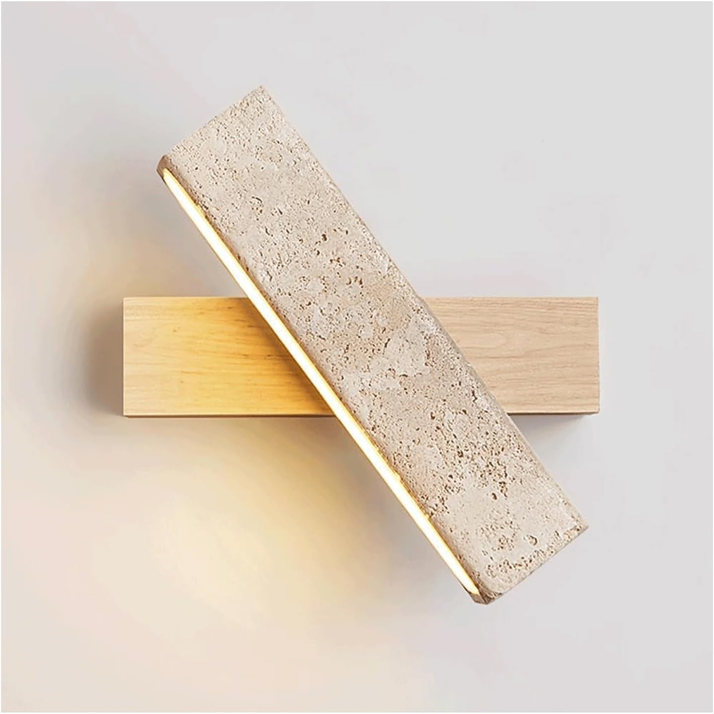 Applique Murale Led Carrée En Travertin, Rotative À 180°, En Pierre Naturelle, Éclairage D'Intérieur Moderne En Bois Pour Salle De Bain, Chambre À Coucher, Chevet, Salon