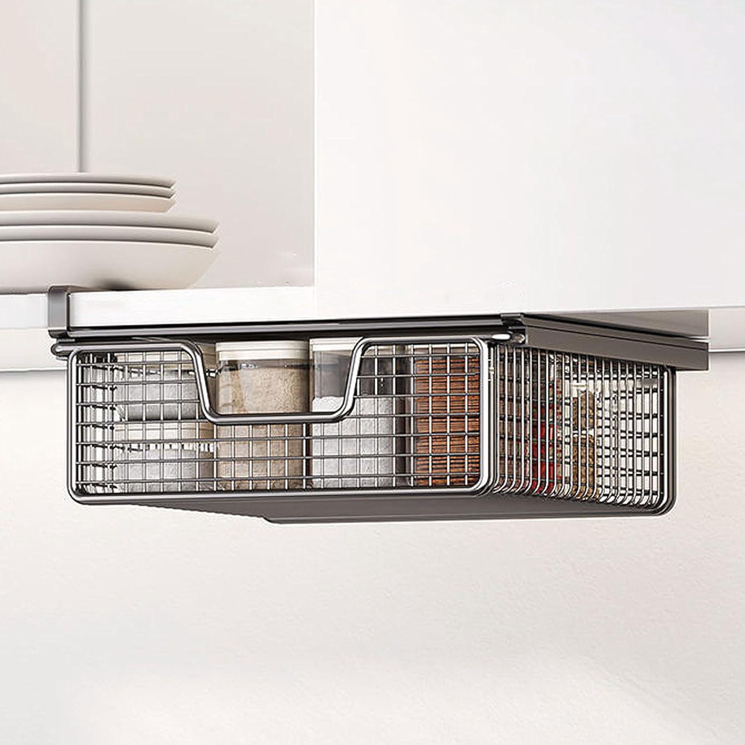 Panier De Rangement Coulissant Sous Étagère,étagère Suspendue Sous L'Armoire,économise De L'Espace Armoire À Chaussures Petite Taille 343111cm