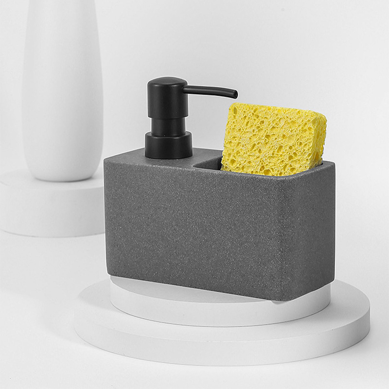 Distributeur De Liquide Vaisselle Porte-éponge Pour Cuisine Distributeur De Savon Pour Les Mains Avec Espace Porte-éponge Porte-savon De Cuisine