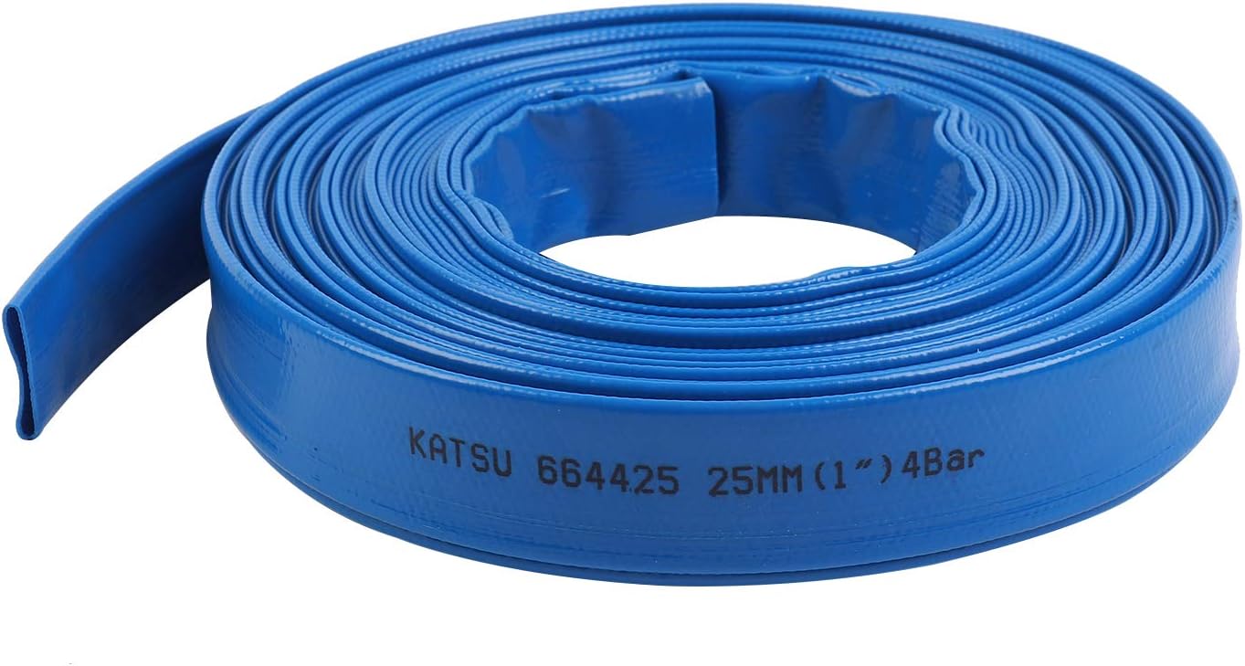 Tuyau De Refoulement 20 M X 25 Mm Avec 2 Clips Et Raccord, Compatible Avec Les Pompes Submersibles Et Les Pompes À Eau Pour Le Drainage Des Bassins