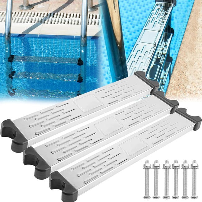Échelle De Piscine En 3 Parties, Marches De Rechange En Acier Inoxydable Pour Pédales De Piscine, Accessoires Antidérapants